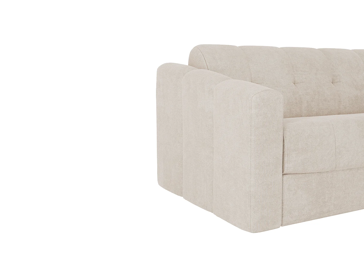Canapé 3 places convertible express en tissu texturé beige - Couchage 140 cm - Matelas 22 cm avec mémoire de forme DARIELO