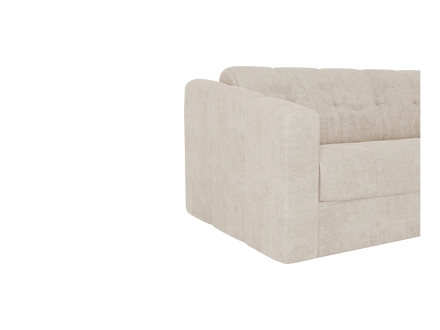 Canapé d'angle convertible et réversible express en tissu texturé beige - Couchage 140 cm - Matelas 14 cm DARIELO