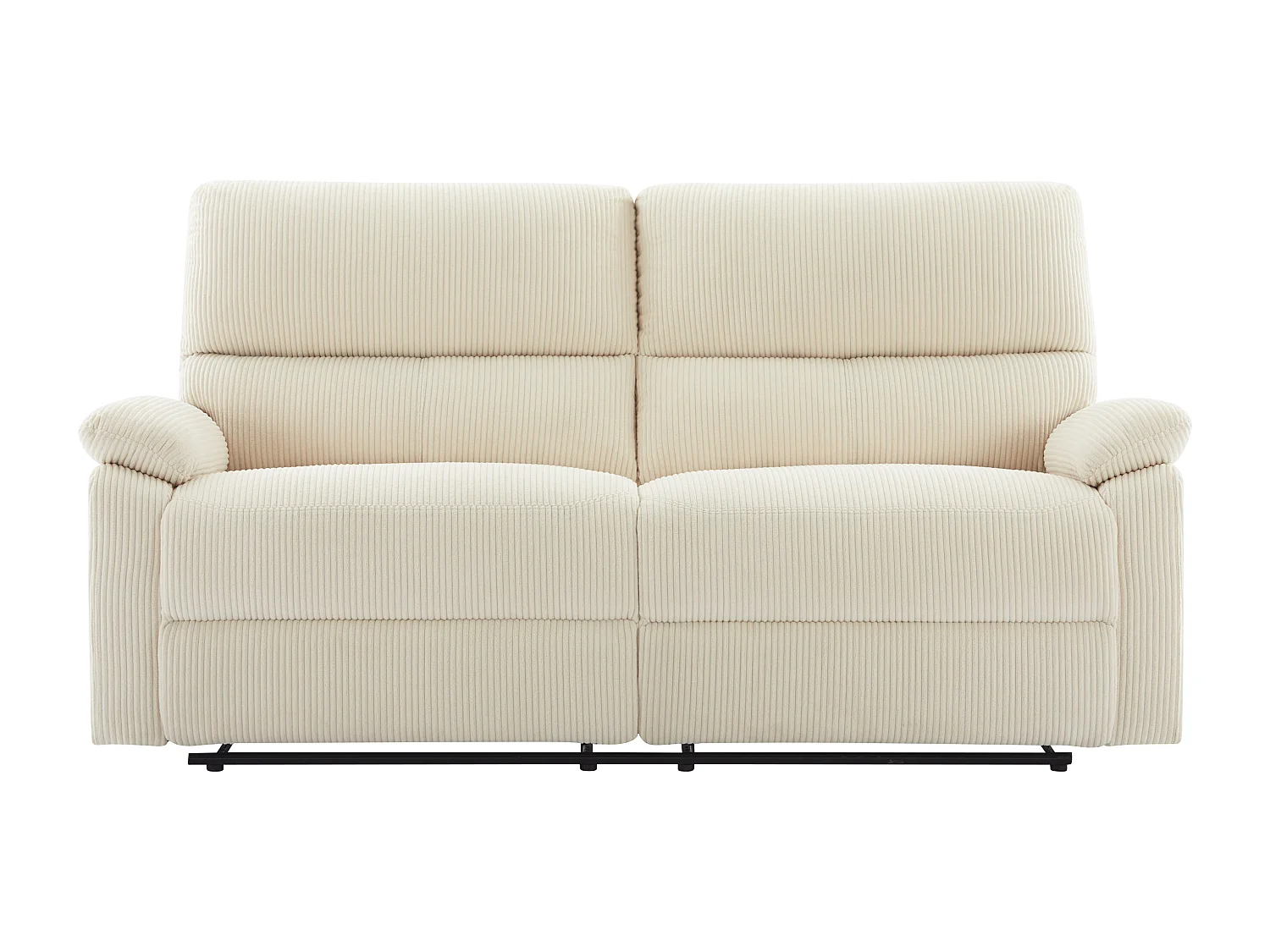 Divano 3 posti relax elettrico in Velluto a coste Beige - LUNANO