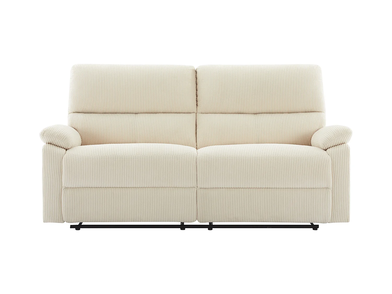 Relaxsofa elektrisch 3-Sitzer - Cord - Beige - LUNANO