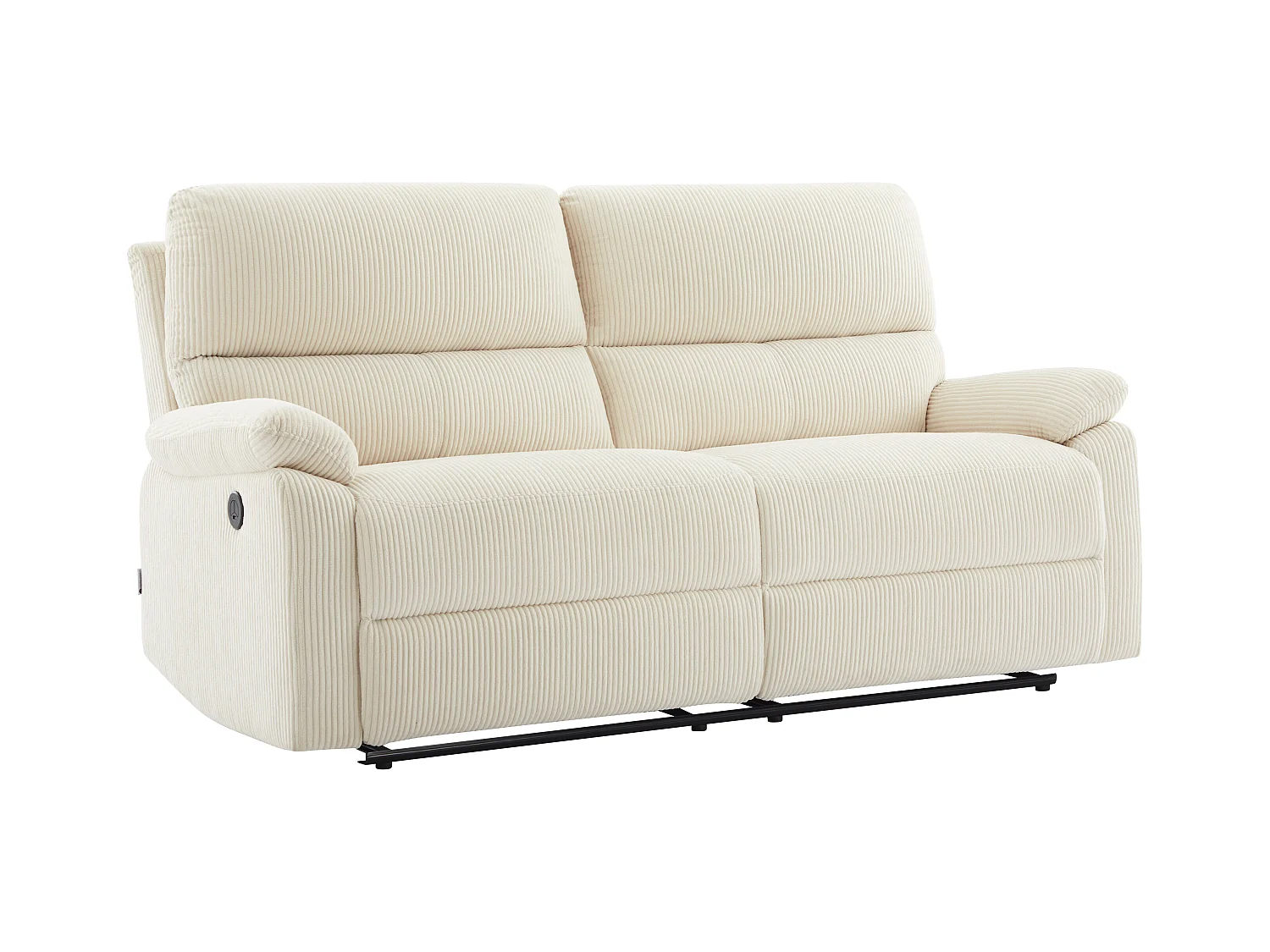 Relaxsofa elektrisch 3-Sitzer - Cord - Beige - LUNANO