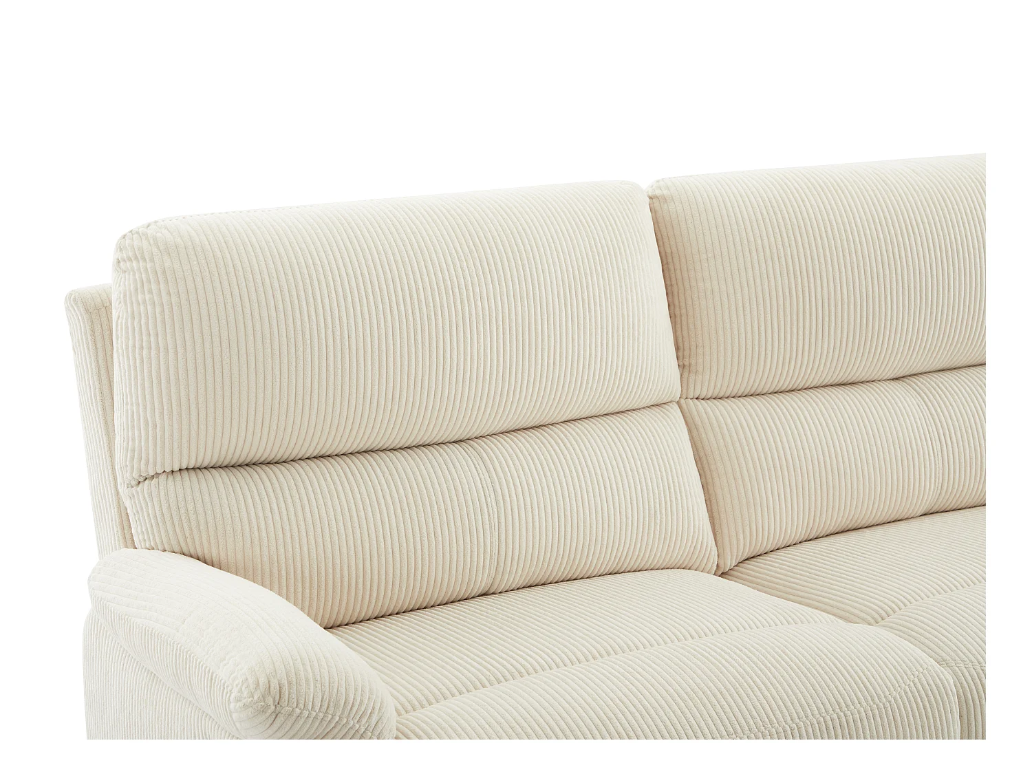 Relaxsofa elektrisch 3-Sitzer - Cord - Beige - LUNANO
