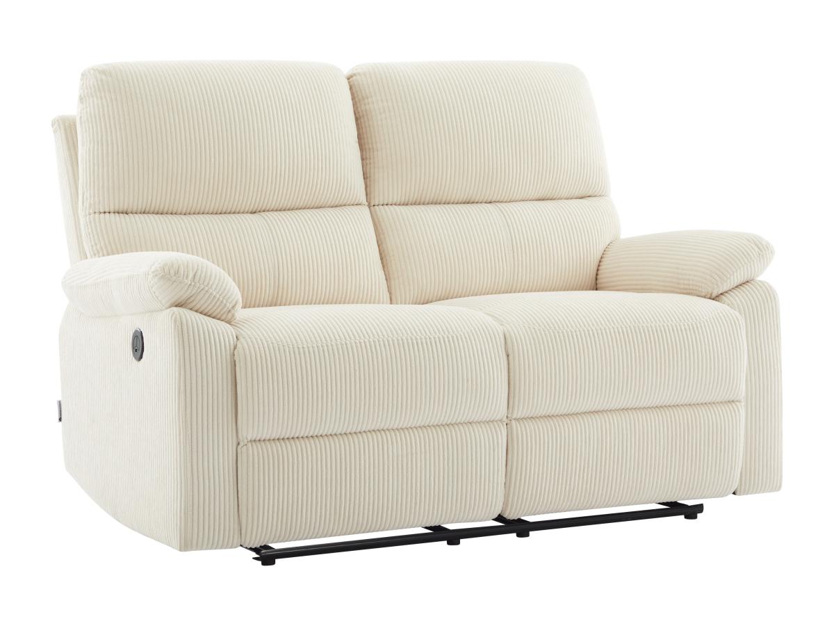 Relaxsofa elektrisch 2-Sitzer - Cord - Beige - LUNANO günstig online kaufen