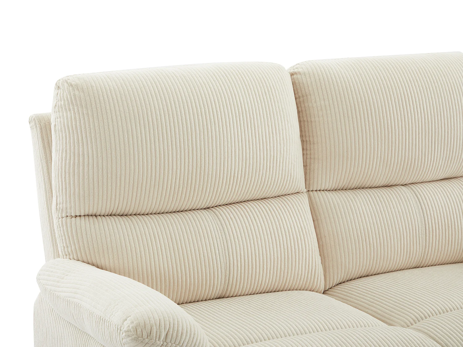 2-sits elfåtölj i beige manchestersammet LUNANO