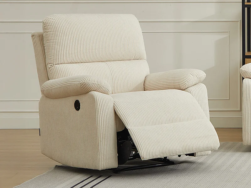 Relaxsessel elektrisch - Cord - Beige - LUNANO