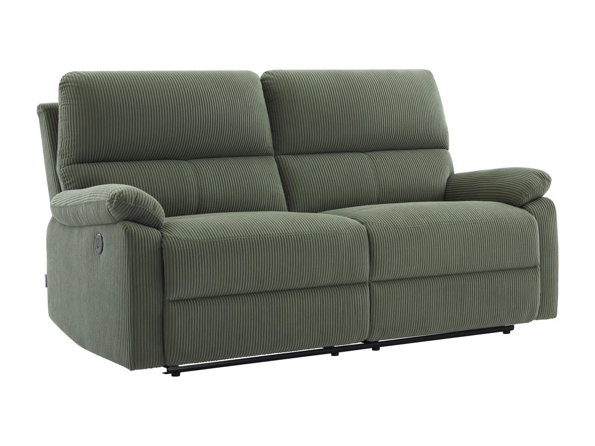 Relaxsofa elektrisch 3-Sitzer - Cord - Grün - LUNANO günstig online kaufen