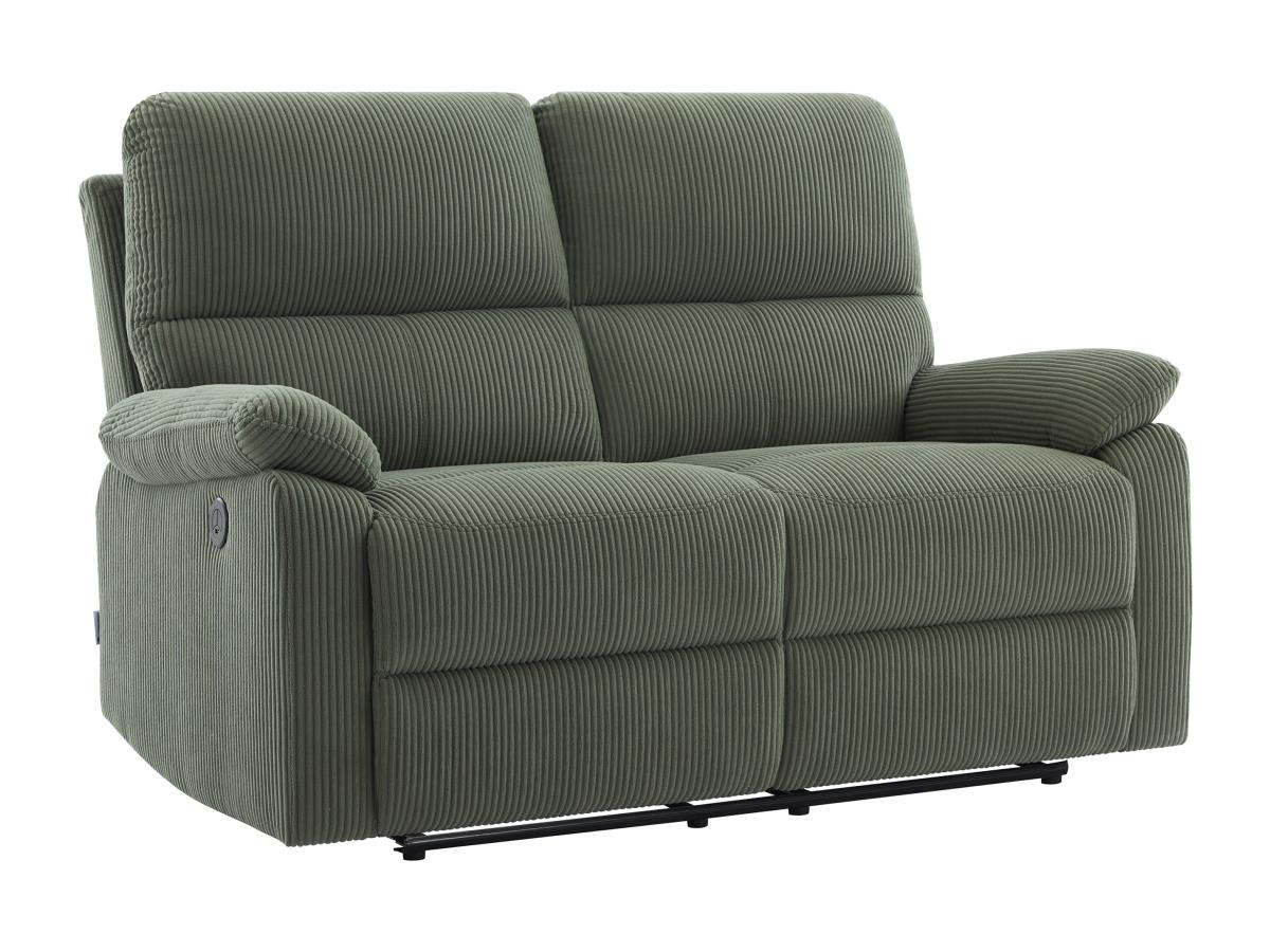 Relaxsofa elektrisch 2-Sitzer - Cord - Grün - LUNANO günstig online kaufen