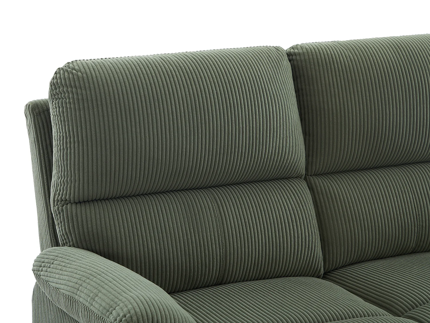 Canapé 2 places relax électrique en velours côtelé vert LUNANO