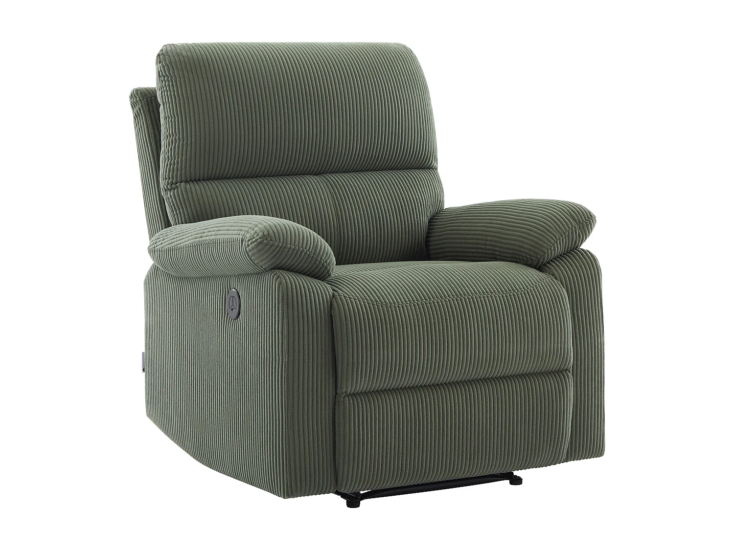 Fauteuil relax électrique en velours côtelé vert  LUNANO