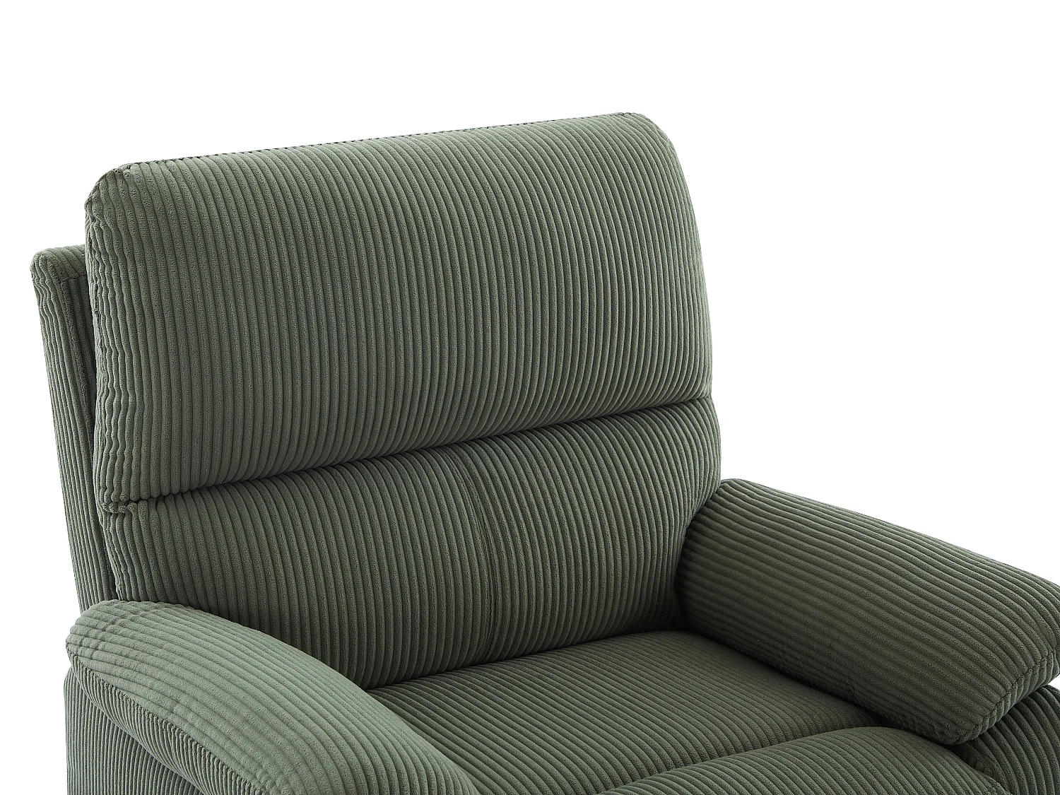 Fauteuil relax électrique en velours côtelé vert  LUNANO