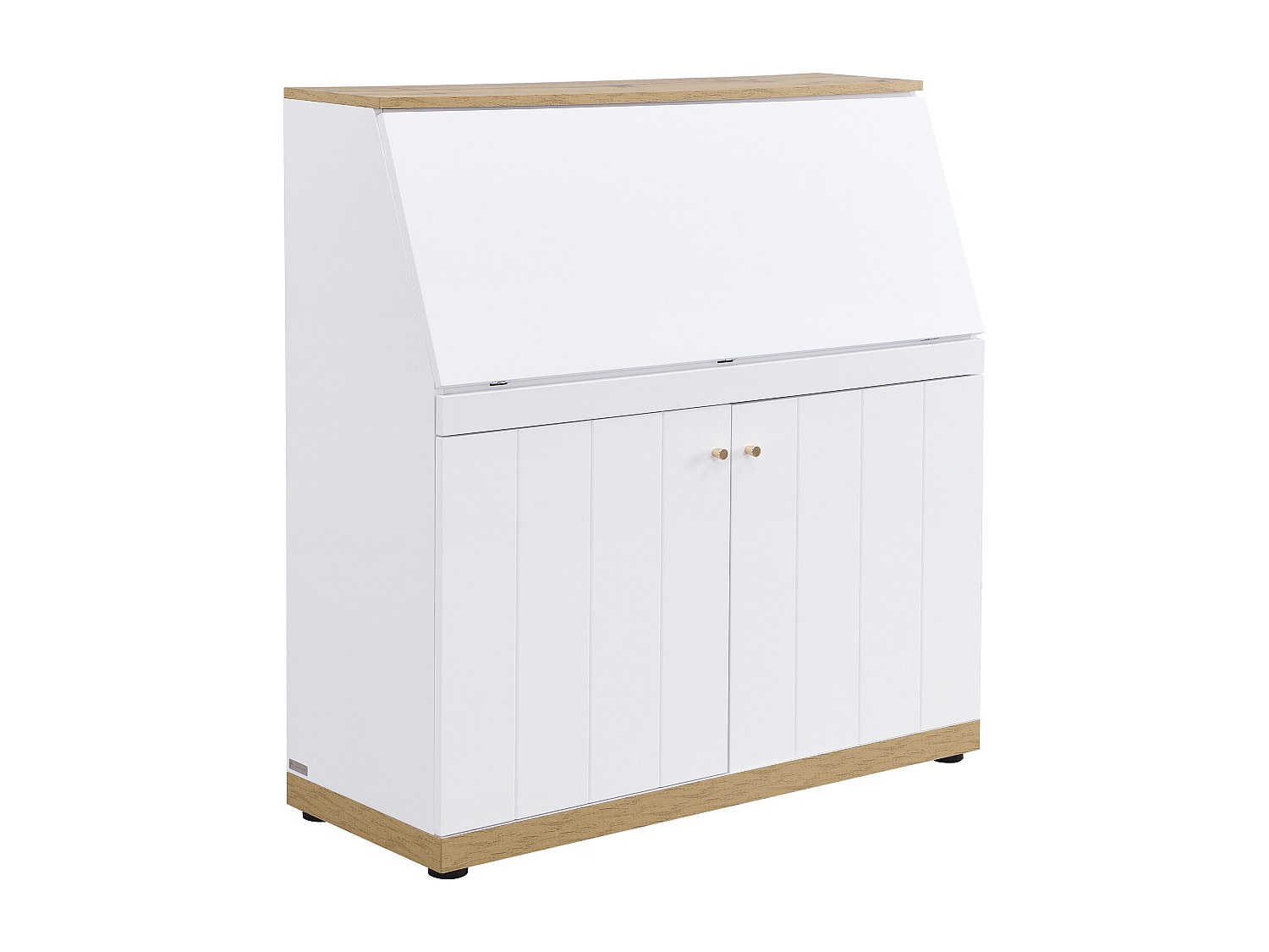 Sekretär - MDF - Weiß & Natur - DUTASI günstig online kaufen