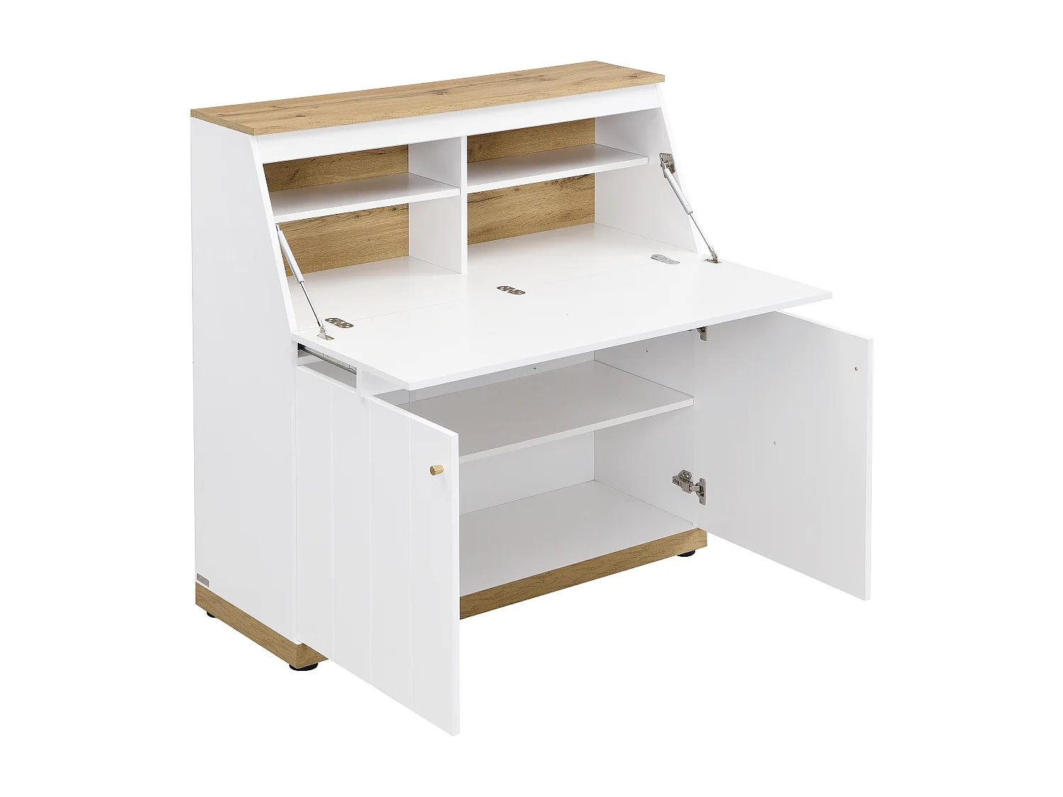 Sekretär - MDF - Weiß & Natur - DUTASI