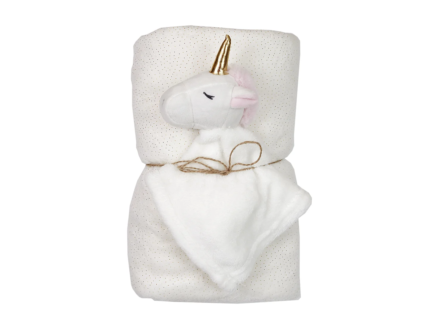 Doudou et plaid - Licorne - 100 x 80 cm - Blanc