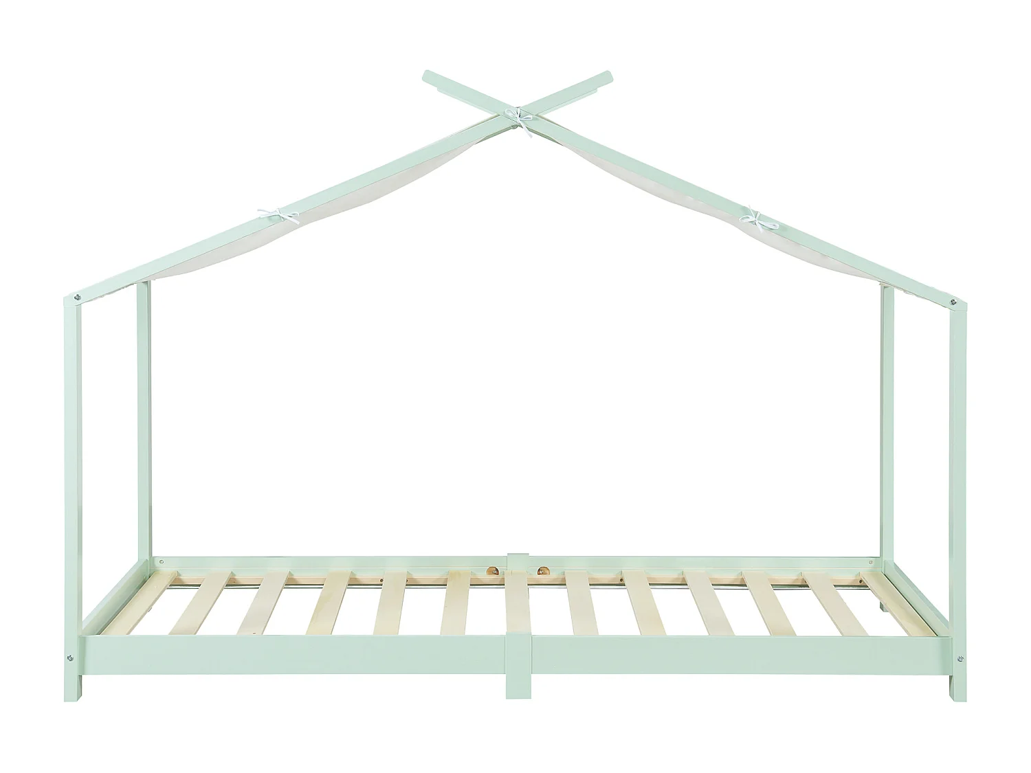 Lit enfant Brome bois de pin 90 x 200 cm vert menthe blanc [en.casa]