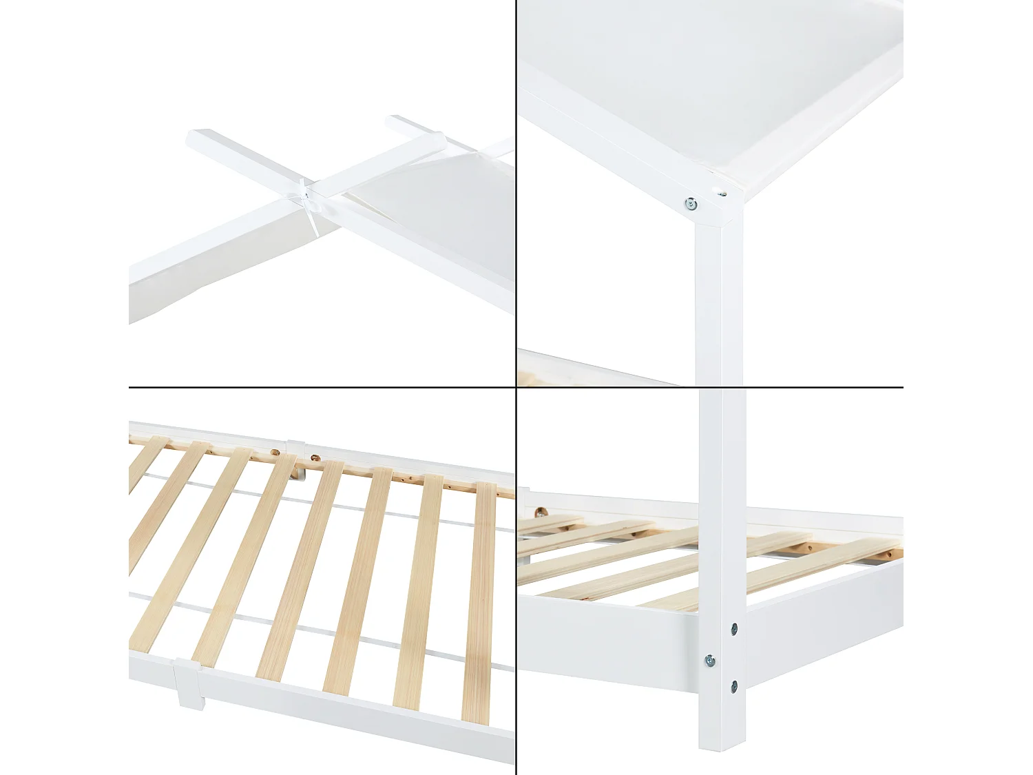 Lit enfant Brome bois de pin 90 x 200 cm blanc [en.casa]