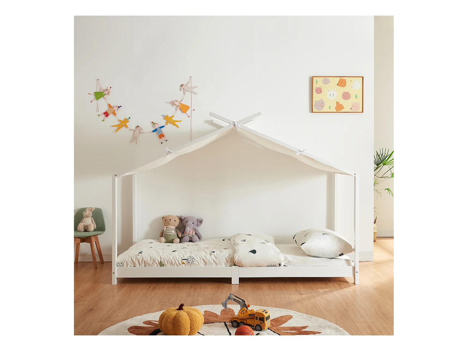 Lit enfant Brome bois de pin 90 x 200 cm blanc [en.casa]
