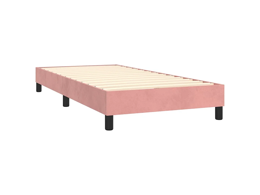 Giroletto a Molle con Materasso Rosa 90x200 cm in Velluto