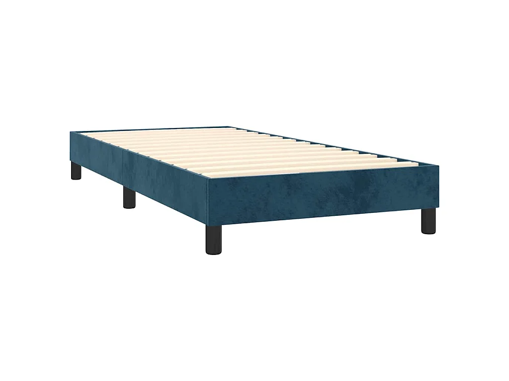 Boxspring met matras fluweel donkerblauw 90x190 cm