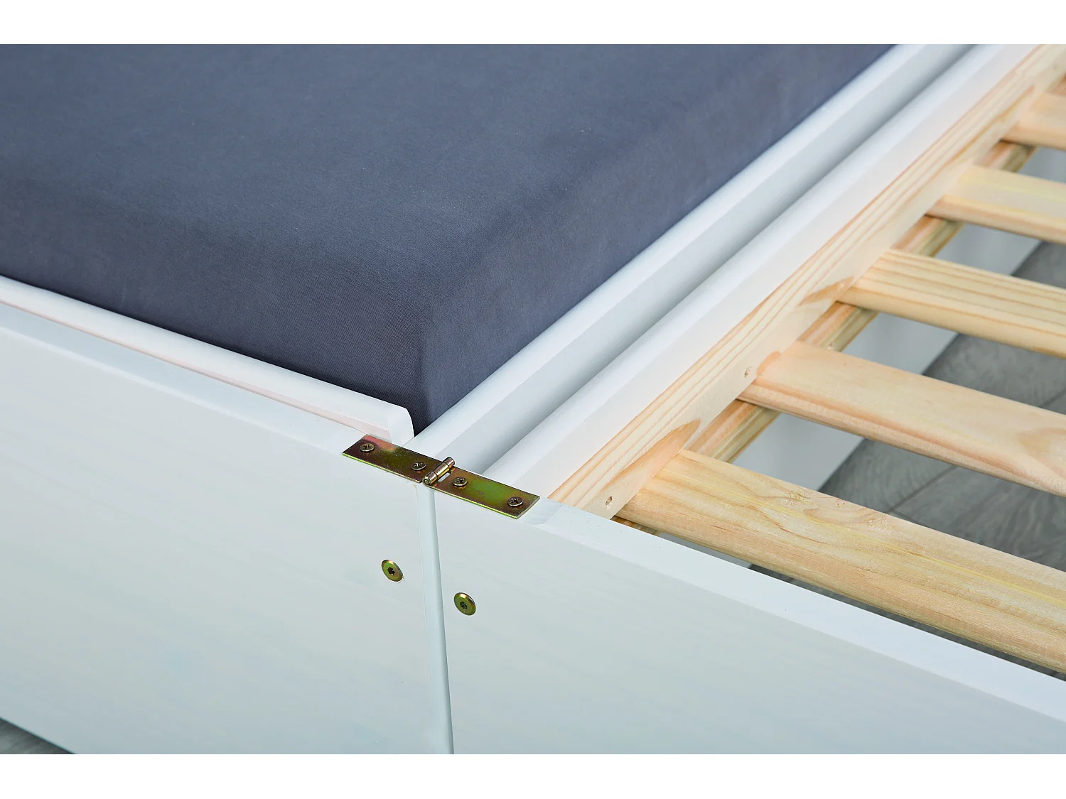 Lotved Lit 90x200 cm, 3 places, blanc.