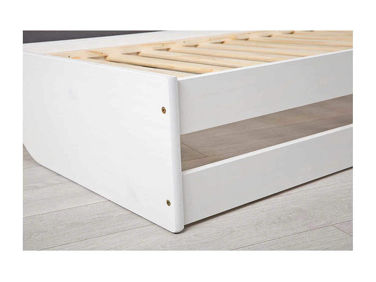 Lotved Lit 90x200 cm, 3 places, blanc.