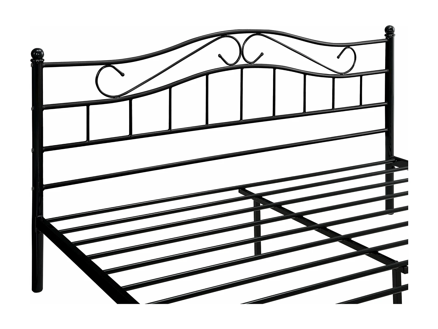 Lit en métal noir métal argentée 208 x 166 x 84 cm 03_0002720