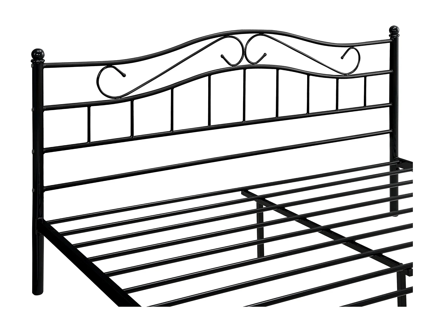 Lit en métal noir métal argentée 208 x 166 x 84 cm 03_0002720
