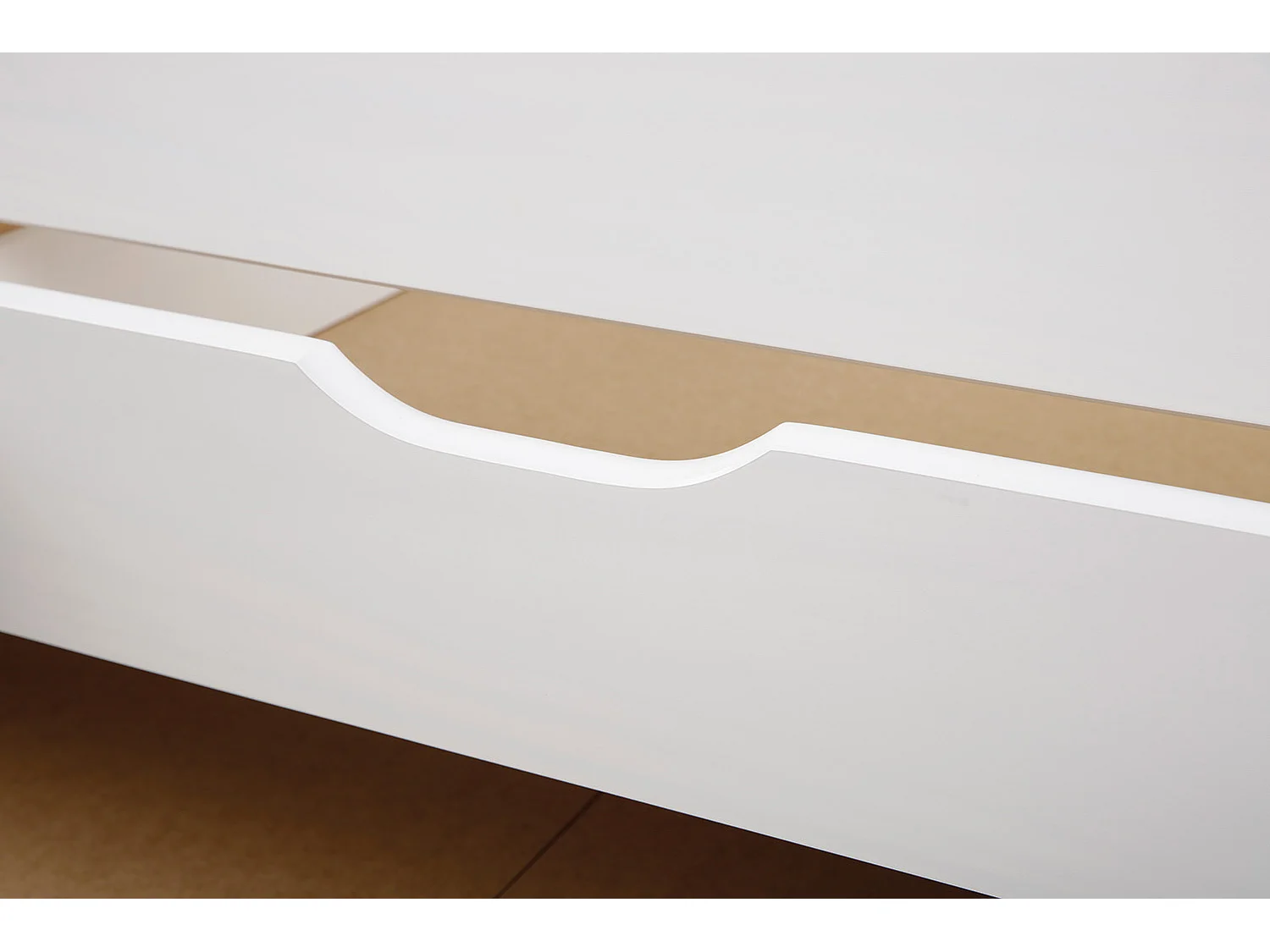 Riewo Bett 90x200 cm mit 1 Ausziehbett, weiss.