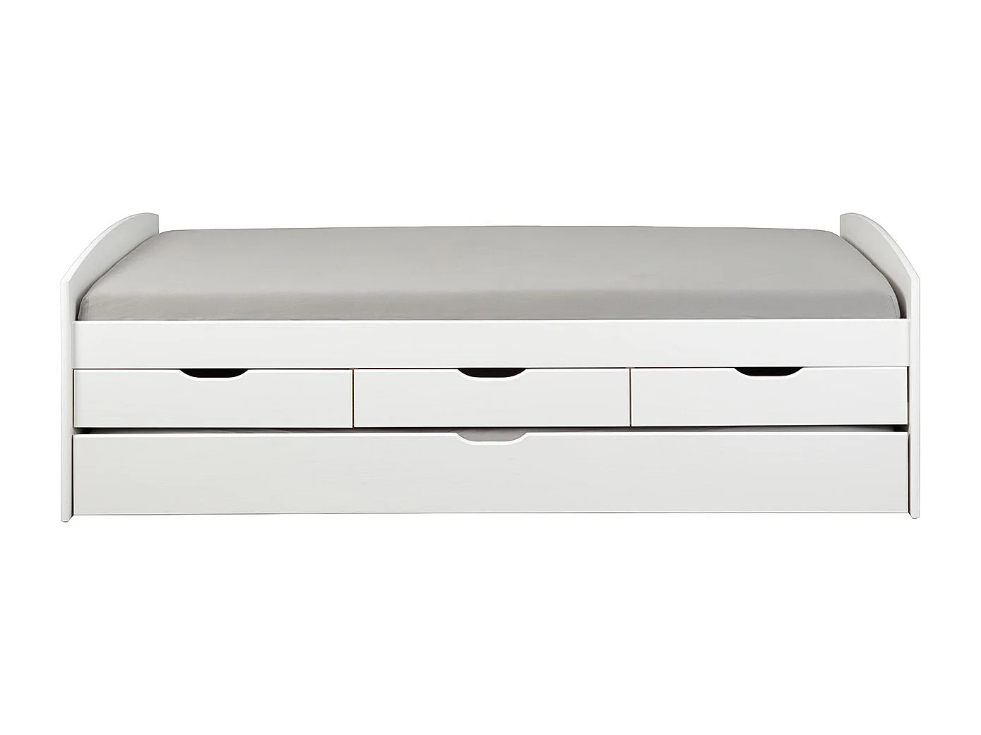 Riewo Lit 90x200 cm avec 1 lit gigogne, blanc.