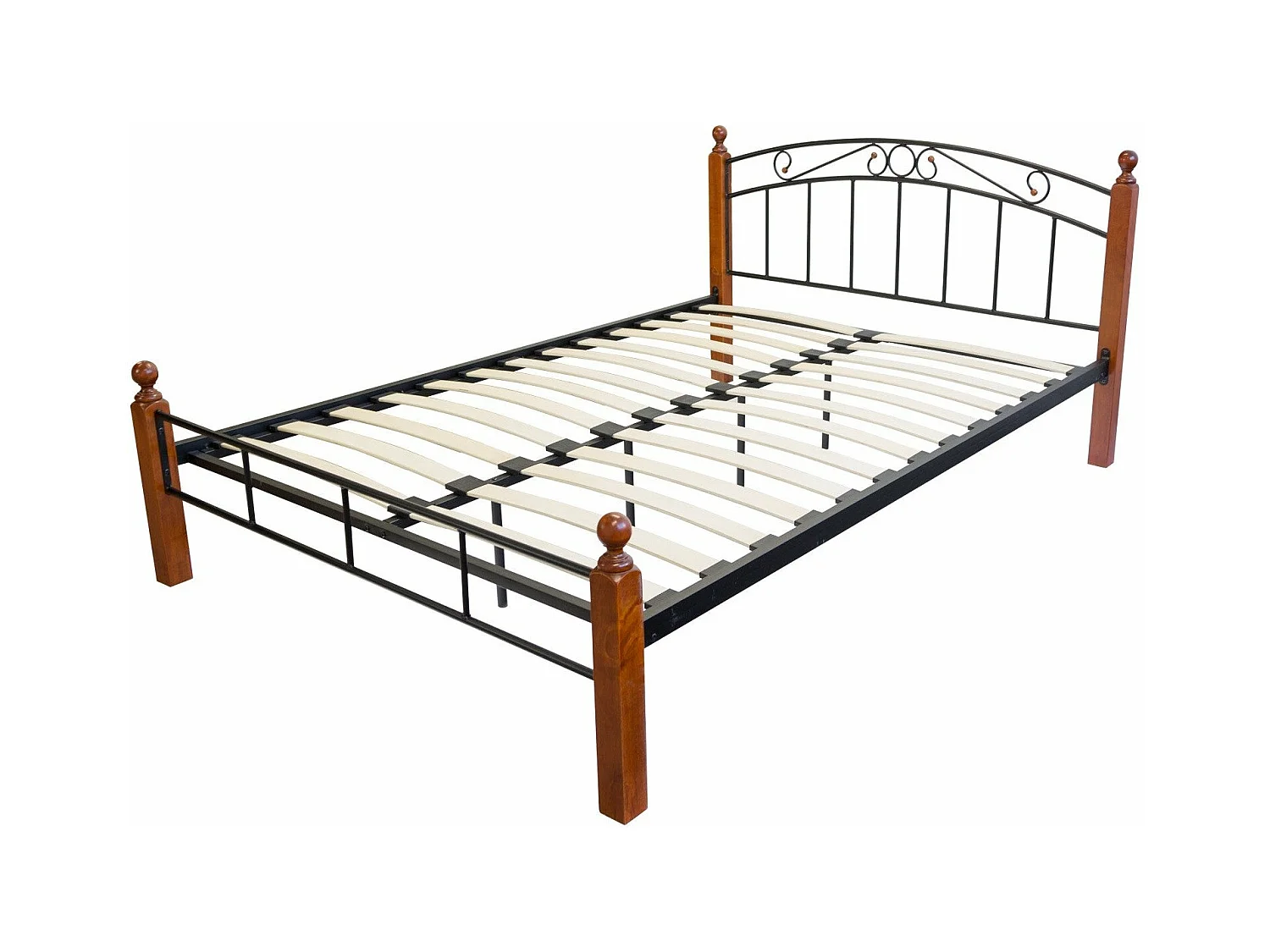 Lit adulte 2 personnes métal marron 215 x 185 x 90 cm LIT06028