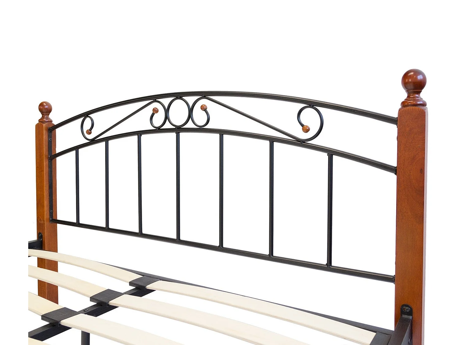 Lit adulte 2 personnes métal marron 215 x 185 x 90 cm LIT06028