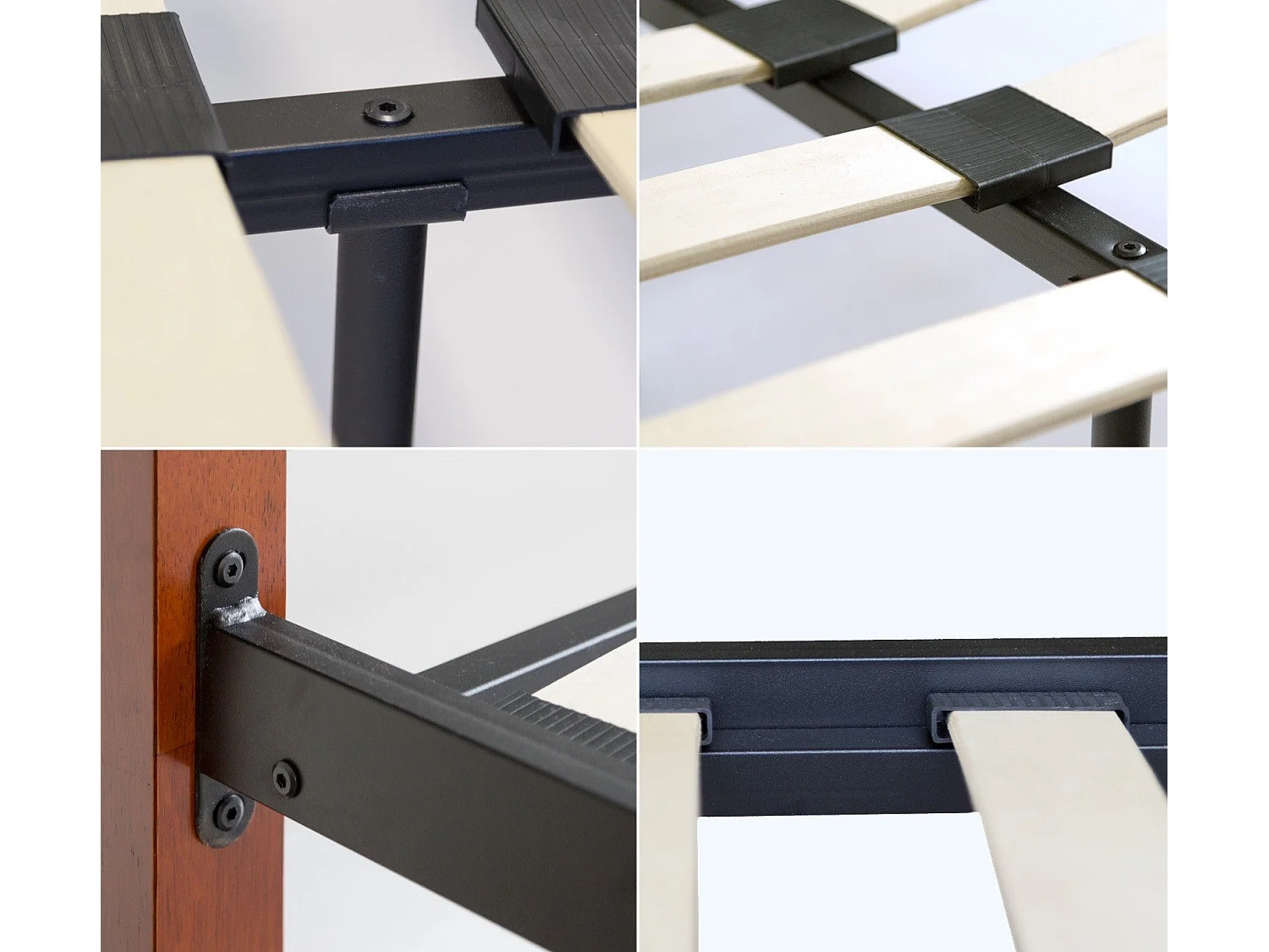 Lit adulte 2 personnes métal marron 215 x 185 x 90 cm LIT06028