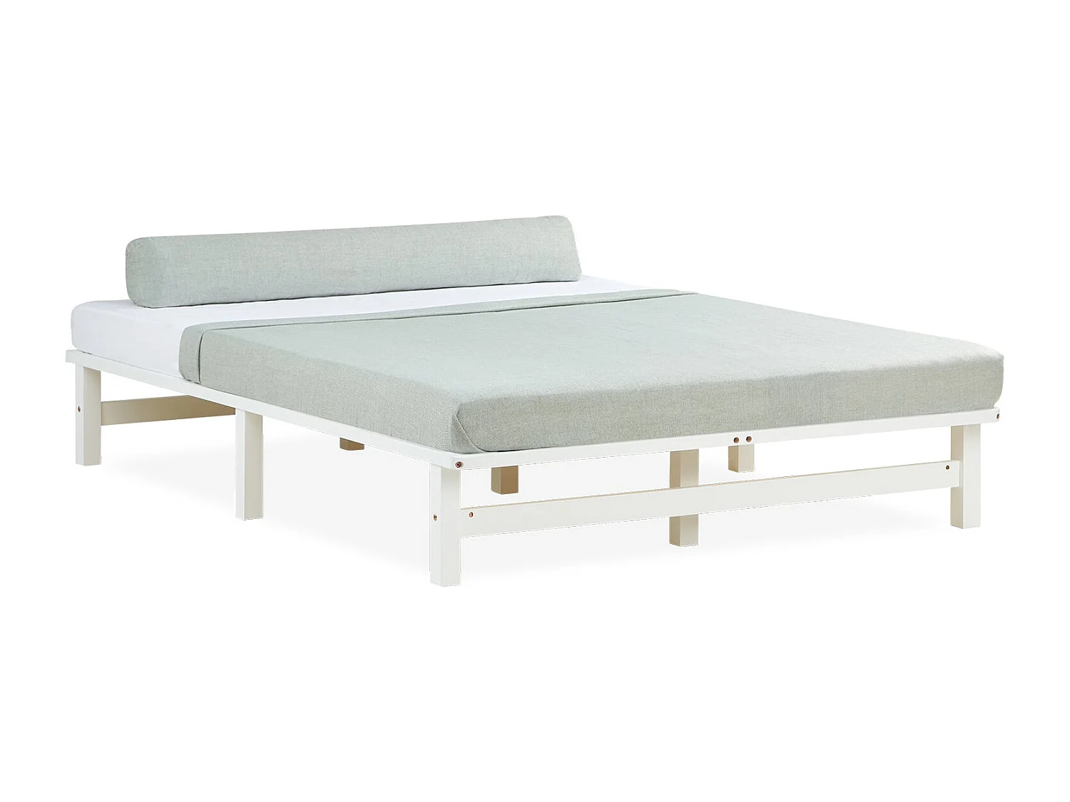 Lit design palette avec bois blanche 200 x 140 x 28 cm LIT06240