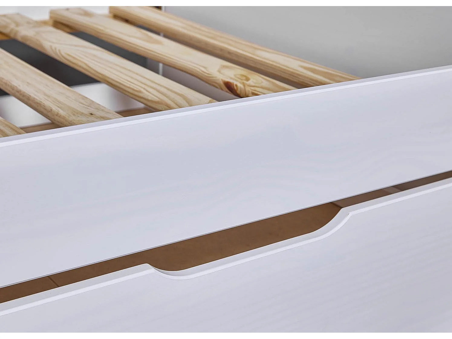 Dream lit 90x200cm avec 1 lit gigogne blanc.