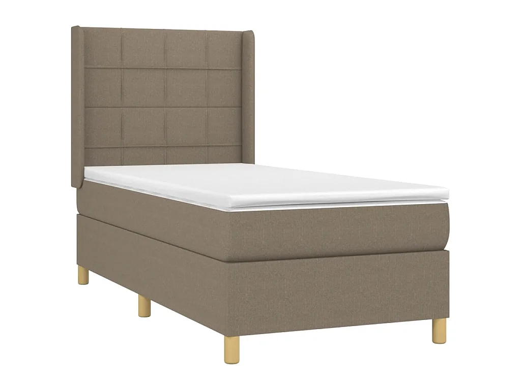 Boxspring met matras en LED stof taupe 80x200 cm
