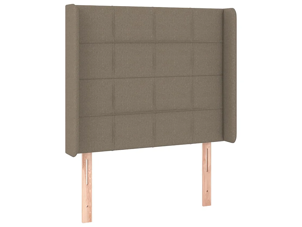 Sommier à lattes de lit matelas et LED Taupe 80x200cm Tissu