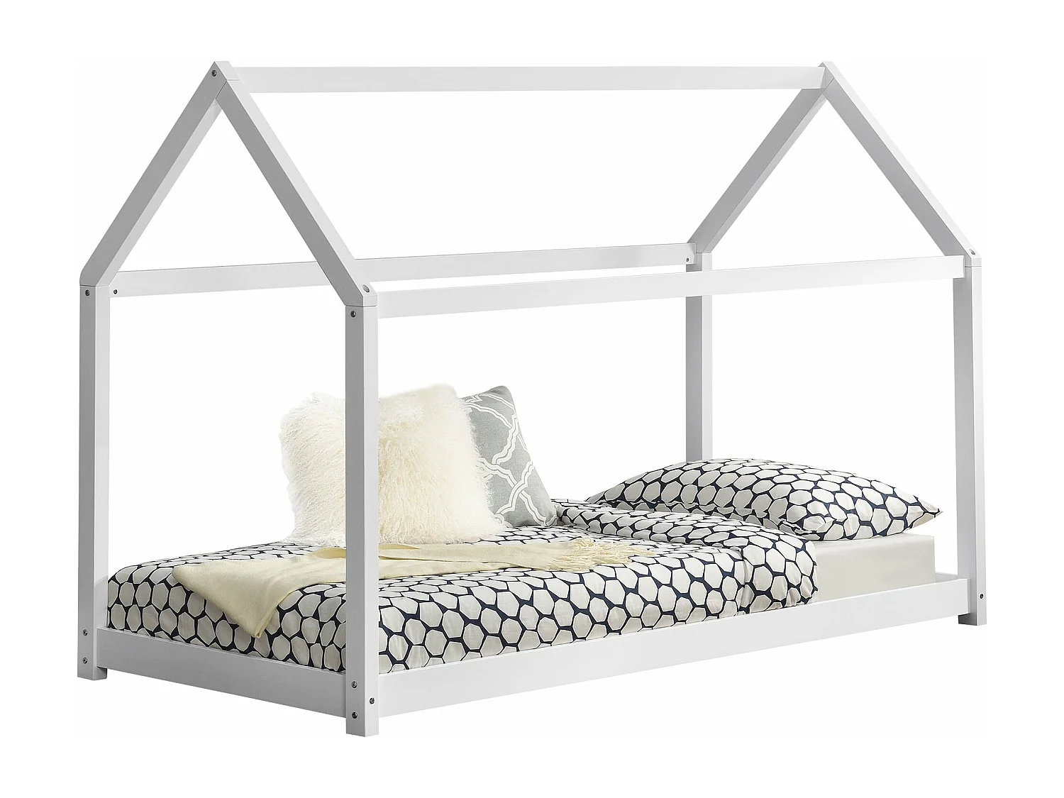 Lit pour enfant en bois blanche 166 x 88 x 127 cm 03_0005542