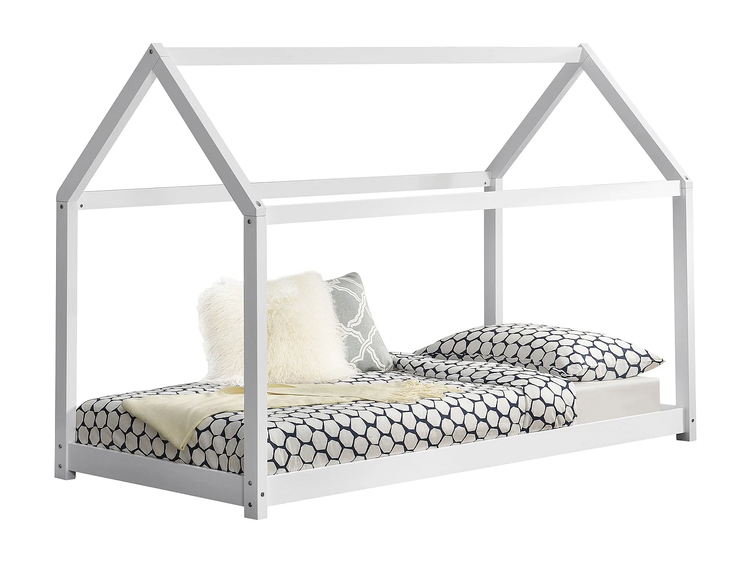 Lit pour enfant en bois blanche 166 x 88 x 127 cm 03_0005542
