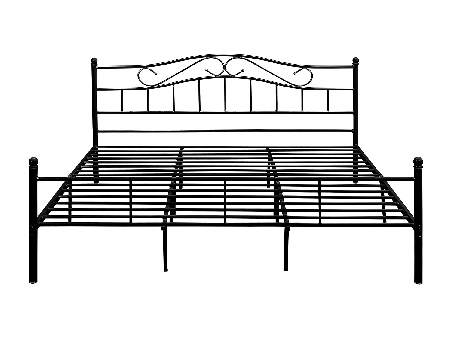 Lit double cadre en argentée 208 x 186 x 84 cm 03_0002672