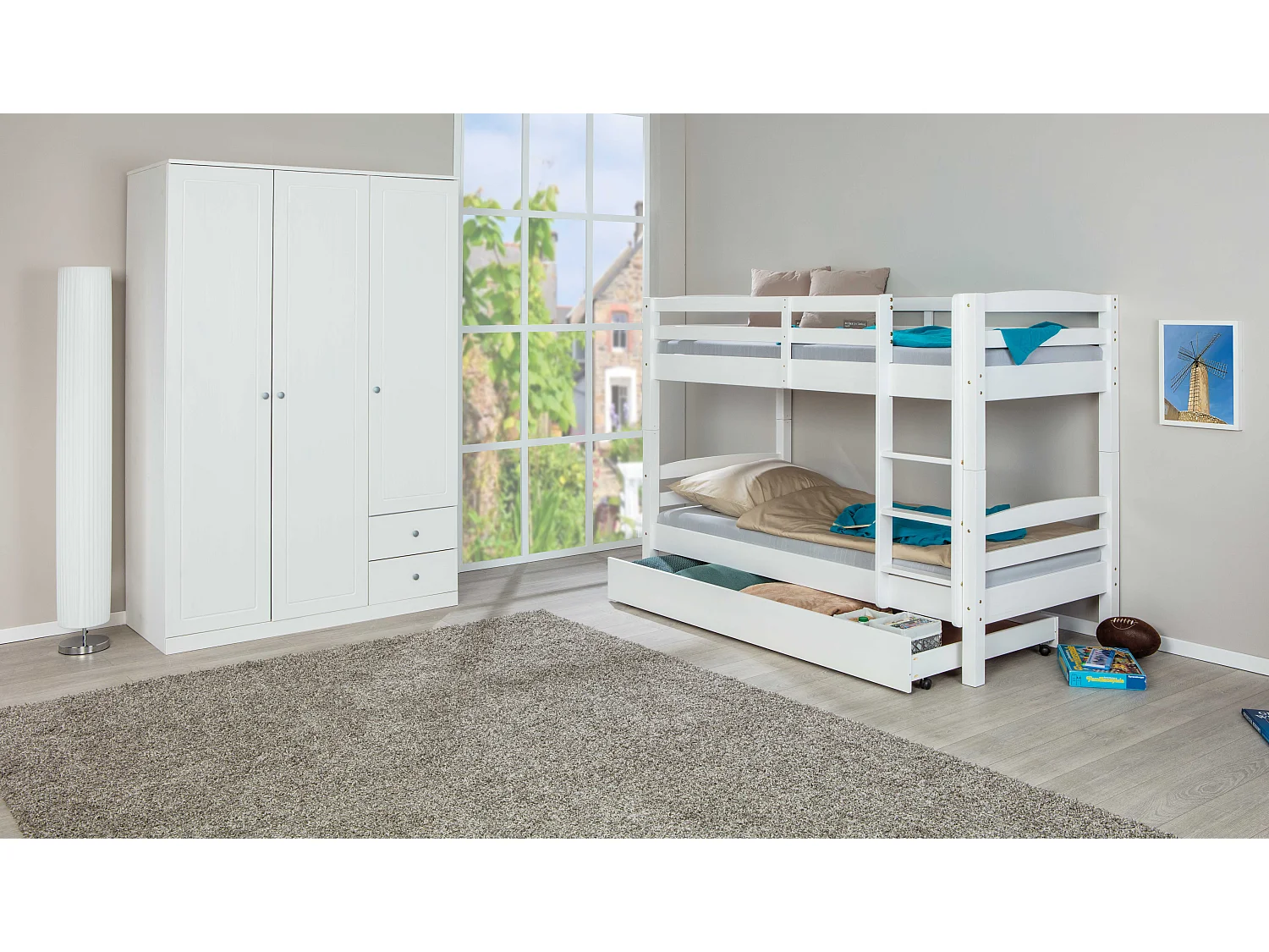 Ancki Lit superposé, blanc laqué.