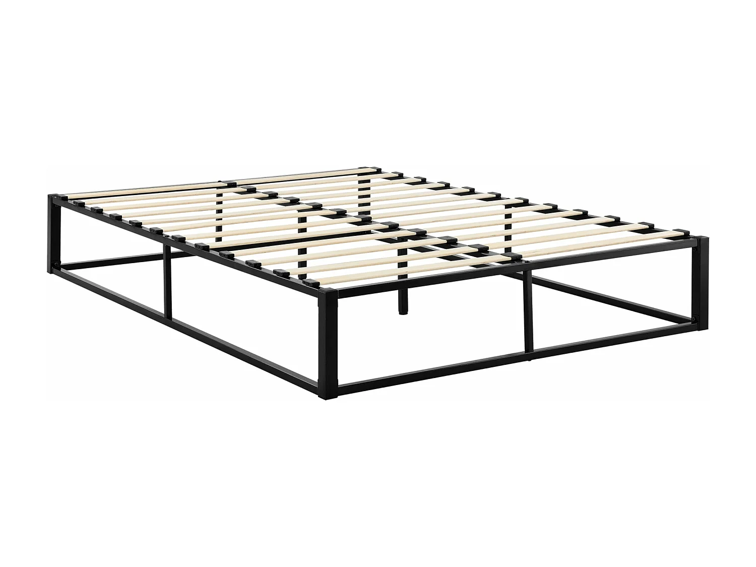 Lit double en métal argentée 203 x 143 x 30 cm 03_0002675