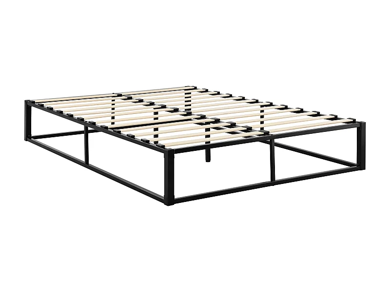 Lit double en métal argentée 203 x 143 x 30 cm 03_0002675