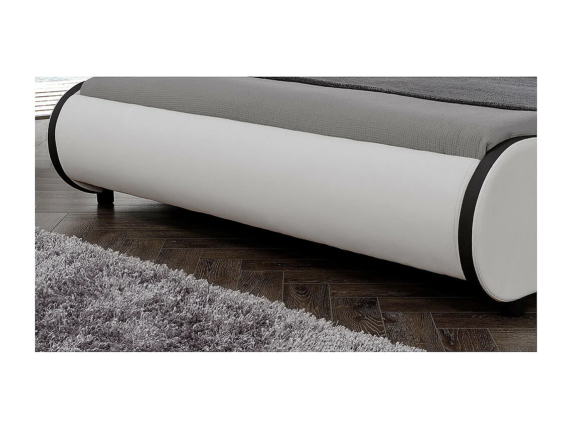 Lit double 2 personnes cuir blanche 221 x 189 x 83 cm 03_0005324