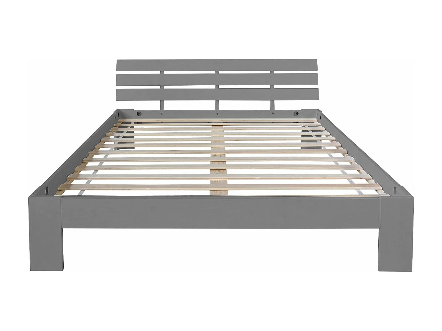 Lit double 2 personnes bois marron 184 x 204 x 66 cm LIT06211