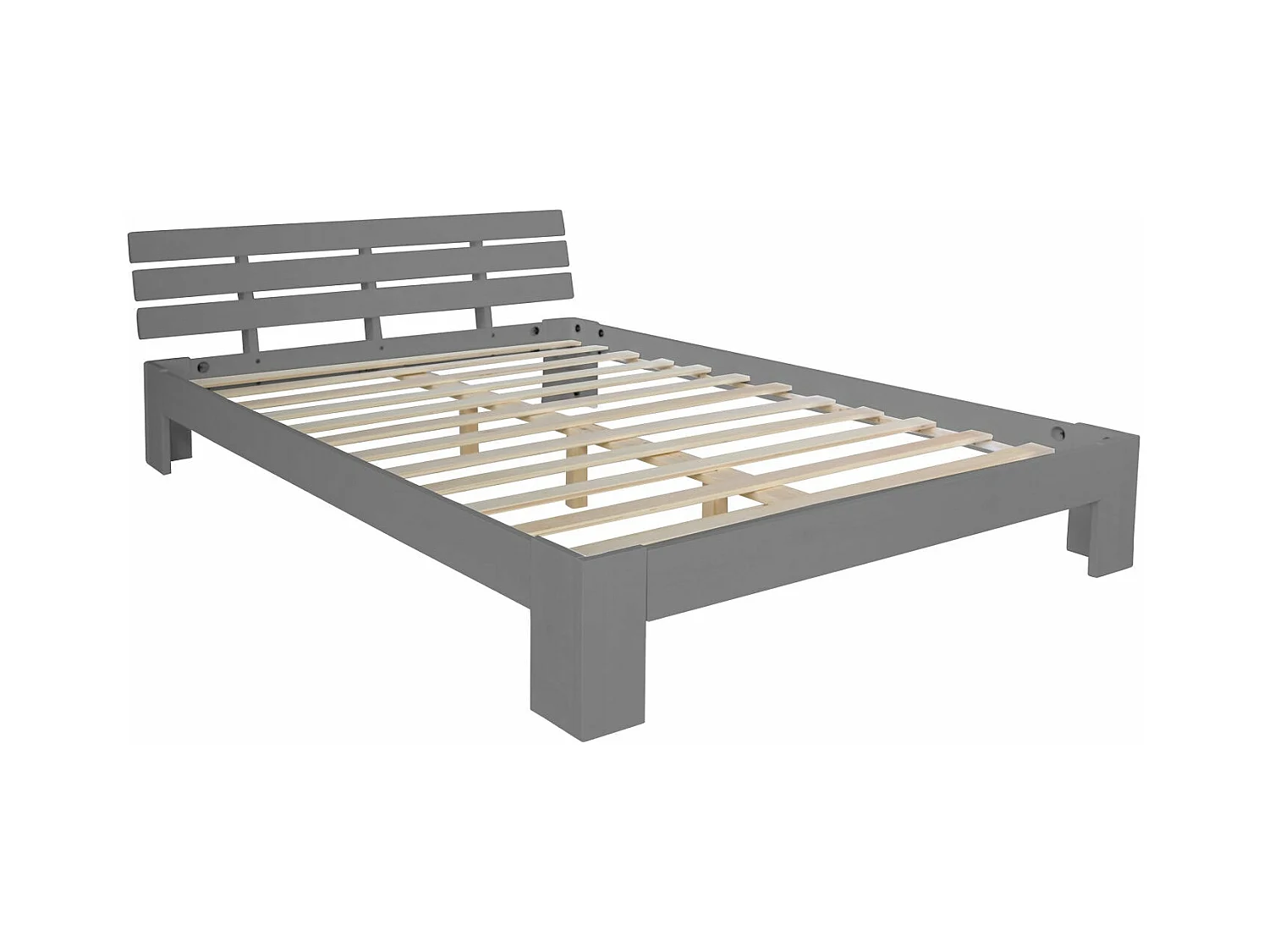 Lit double 2 personnes bois marron 184 x 204 x 66 cm LIT06211