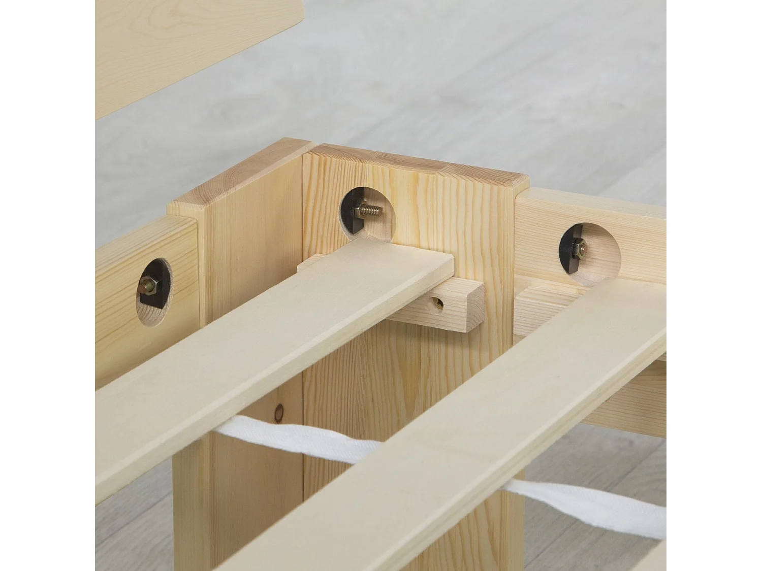 Lit double 2 personnes bois marron 204 x 164 x 66 cm LIT06163