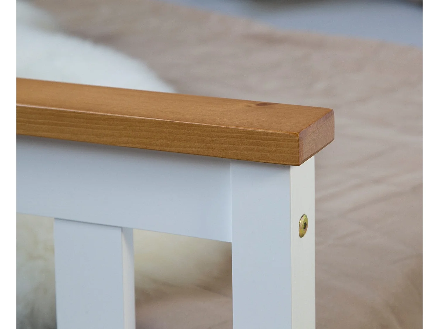 Lit double deux personne bois marron 206 x 146 x 82 cm LIT06159