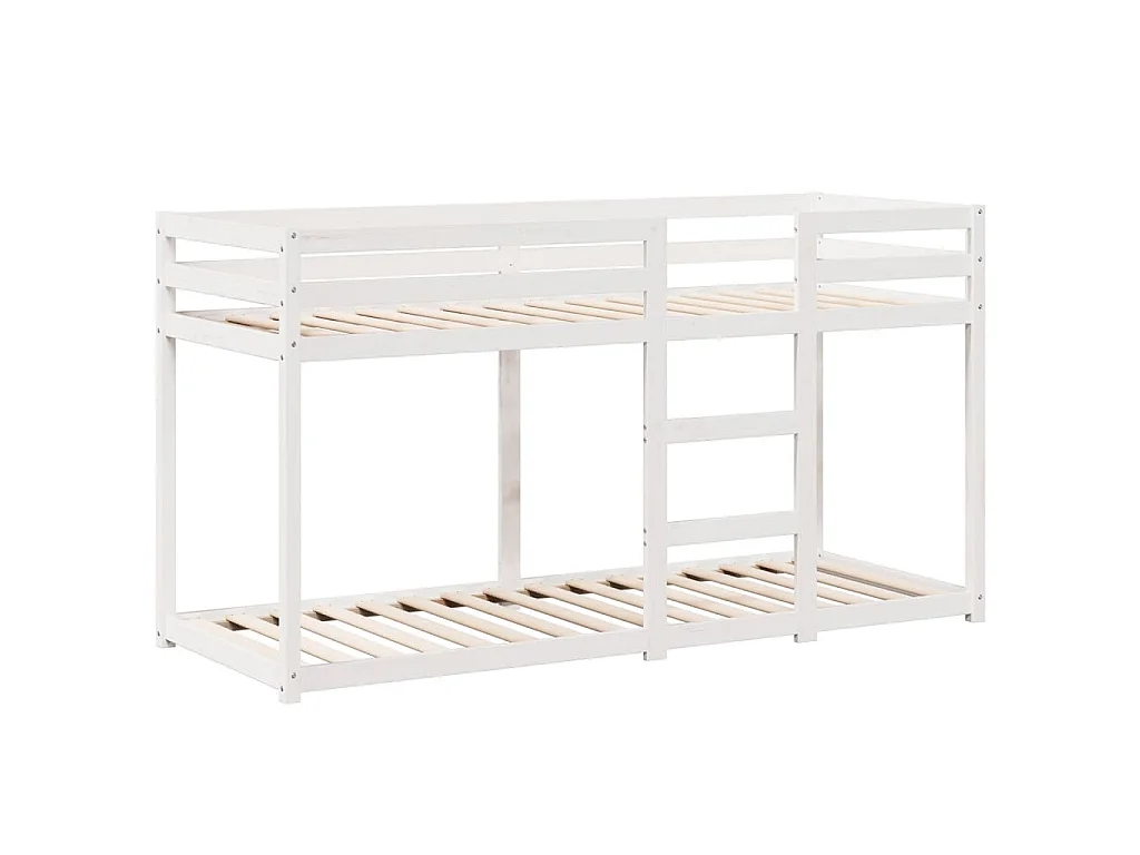 Lit superposé sans matelas blanc 80x200 cm bois de pin massif
