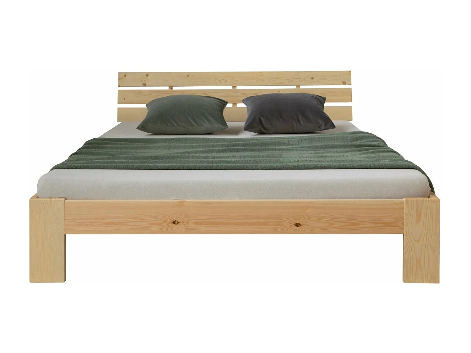 Lit double 2 personnes bois marron 204 x 144 x 66 cm LIT06162