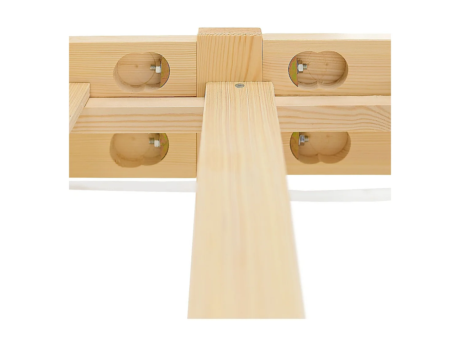 Lit double 2 personnes bois marron 204 x 144 x 66 cm LIT06162