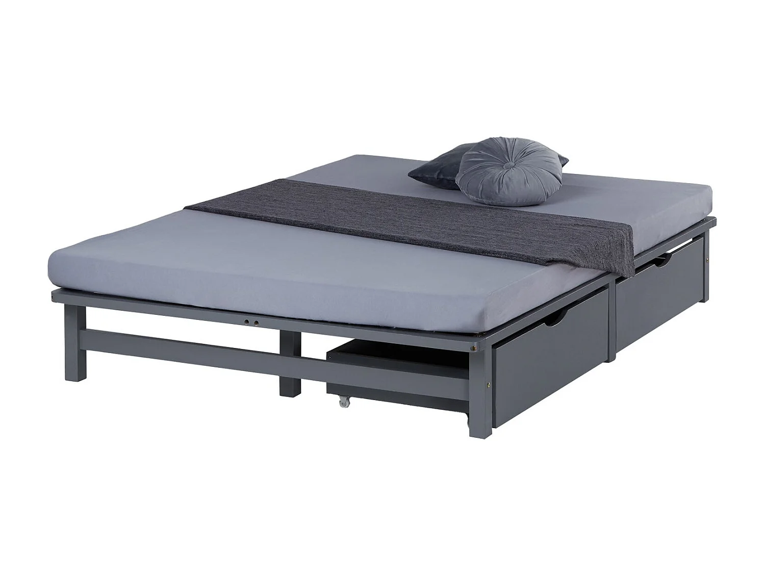 Lit palette en bois bois marron 140 x 200 x 25 cm LIT06239